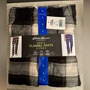 Eddie Bauer Men's Flannel Pants 2-Pack - Black and Blue